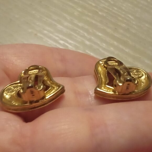 Givenchy Vintage Heart Logo Crystal Clip-on Earrings - Picture 7 of 12